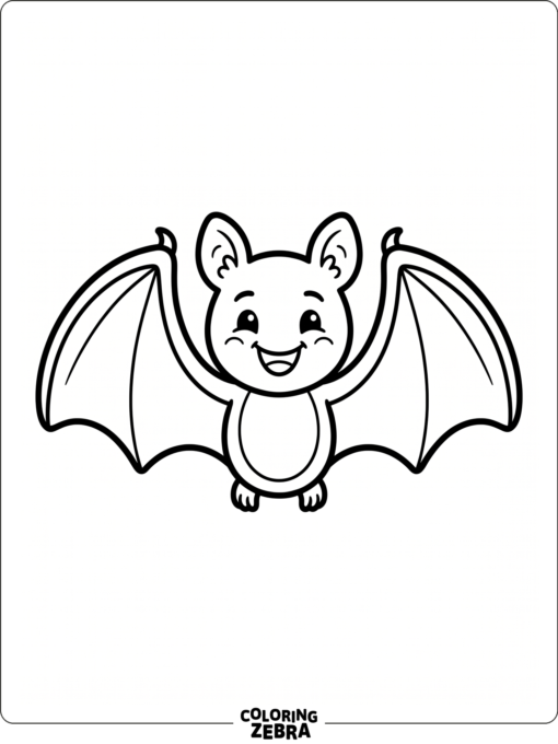 A smiling preschool bat with round wings