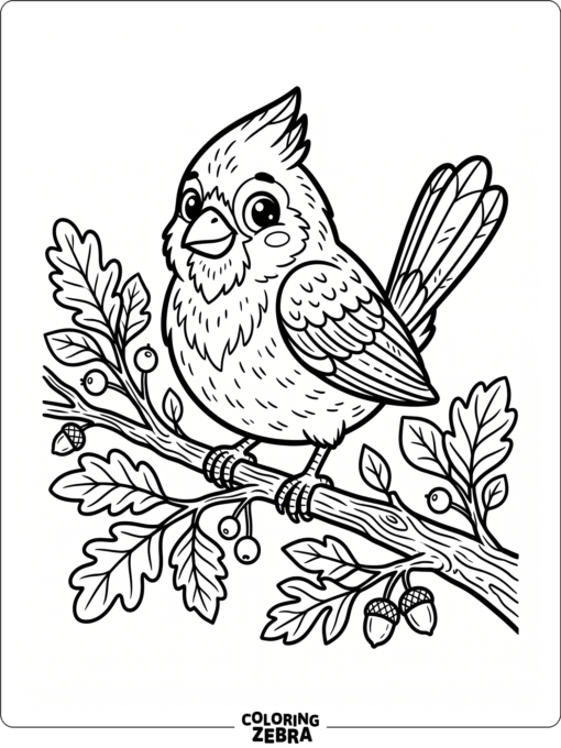 A cute cardinal perched on a branch