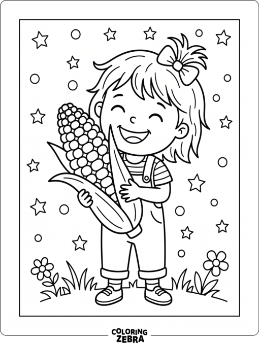 Preschool child with a Kwanzaa corn cob