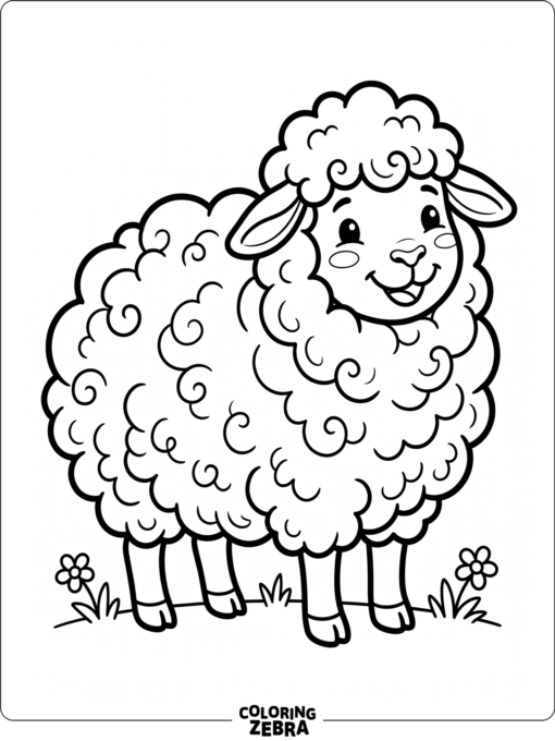 A preschool sheep with a smiling face