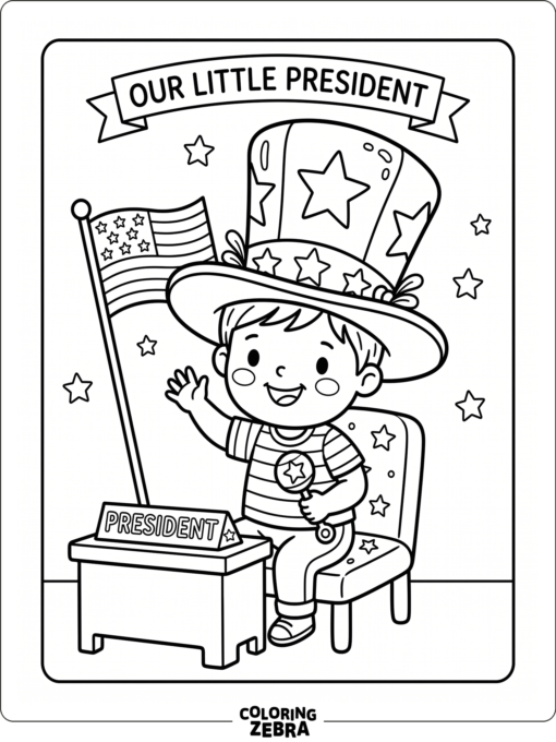 Toddler friendly president portrait with stars