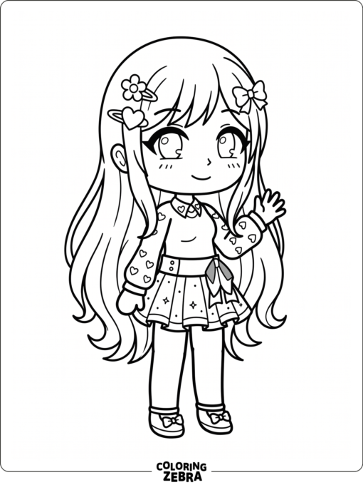 Pretty Gacha Life girl with long hair and a skirt