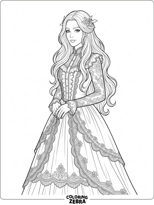A pretty vampire woman with long hair