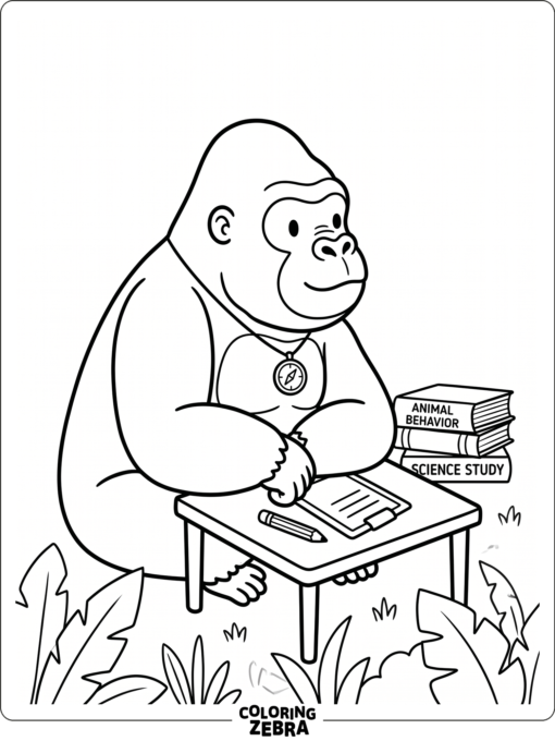 A gorilla study worksheet with simple body details