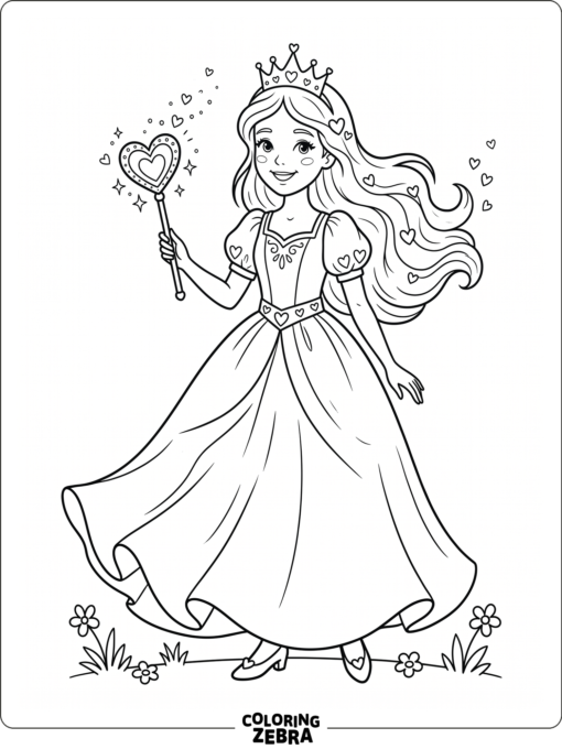 A princess holding a heart wand