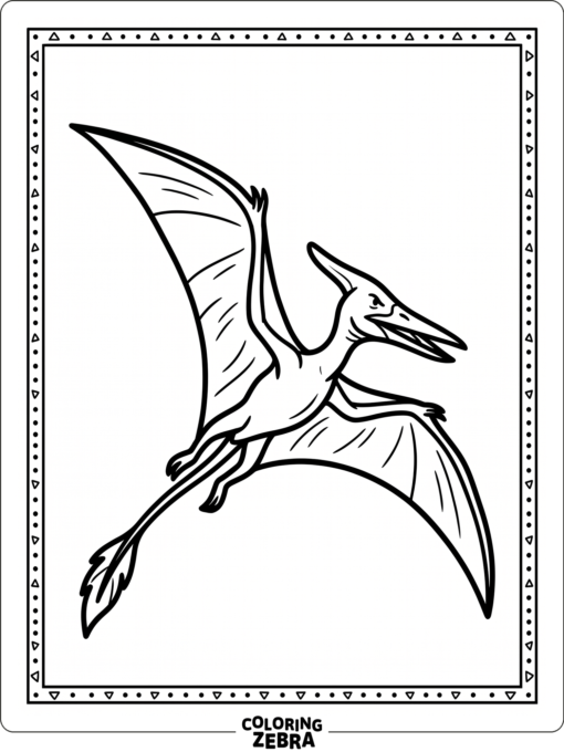 A pterodactyl silhouette with wide wings