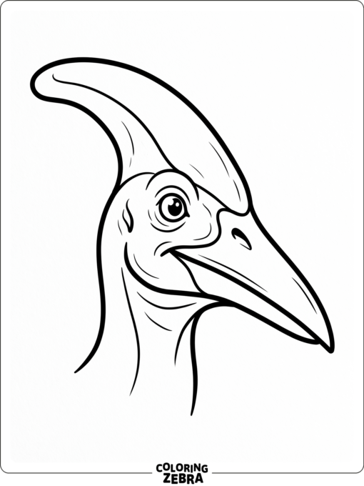 A pterodactyl head with a sharp beak