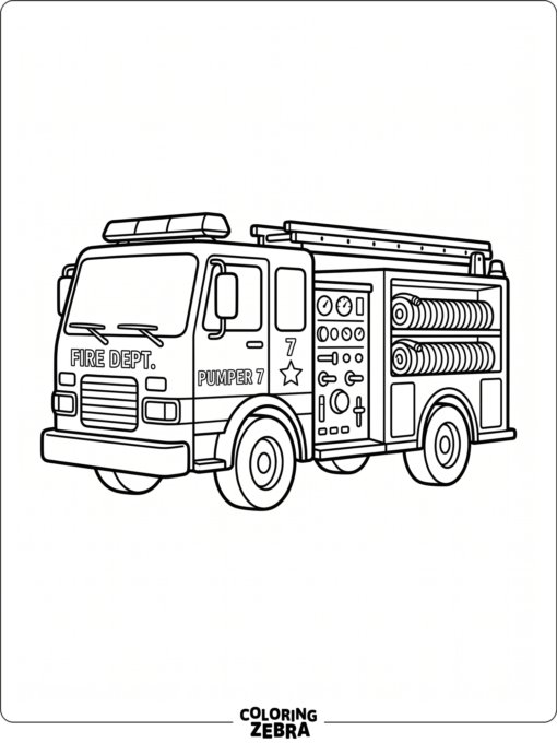 Pumper fire truck with a pump panel