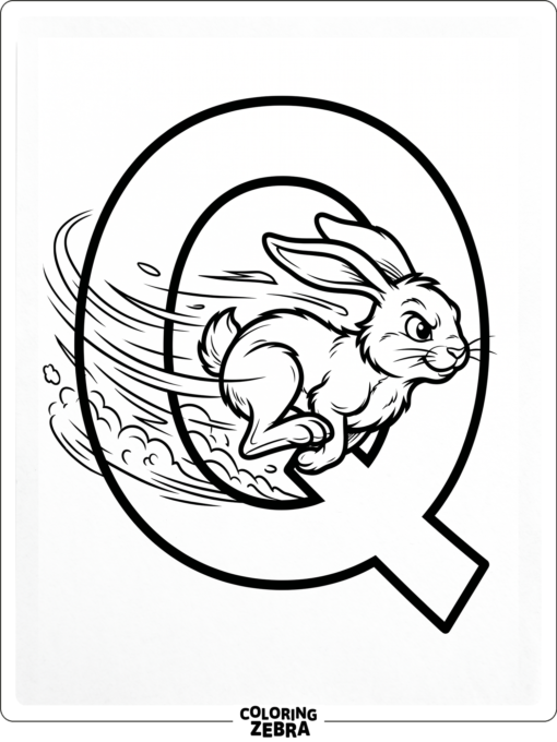 A big Q with a rabbit running fast