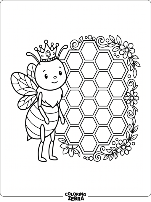 A queen bee wearing a small crown