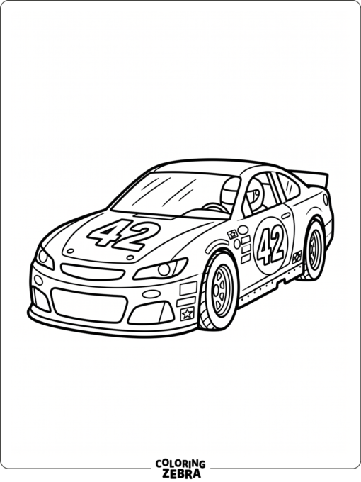 A race car with a big number on its side