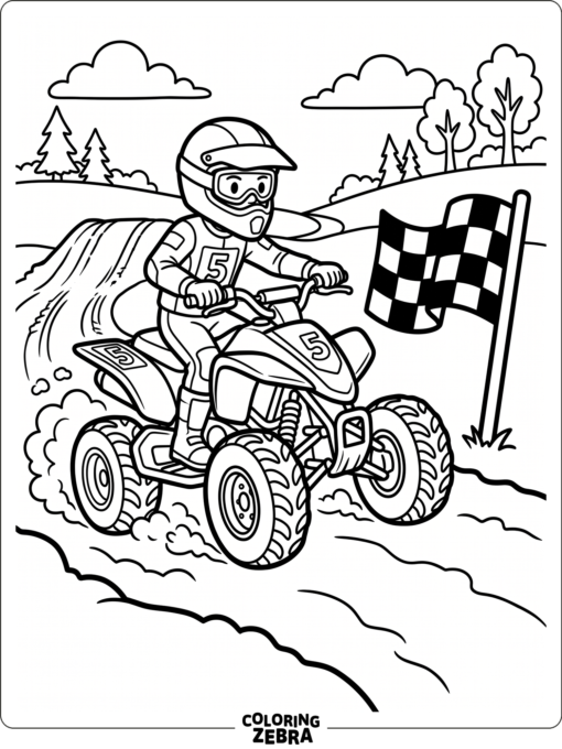 Racing ATV on a Dirt Track