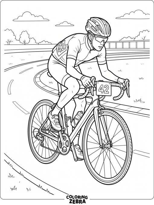 A racing bicycle with a number plate on a track