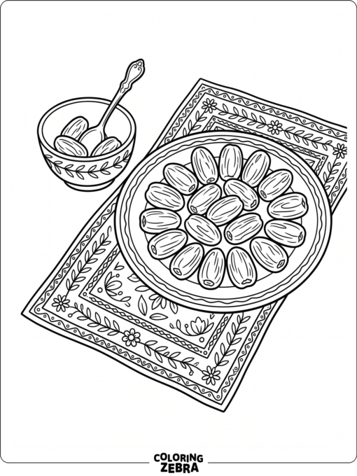 Dates plate with simple Ramadan setting