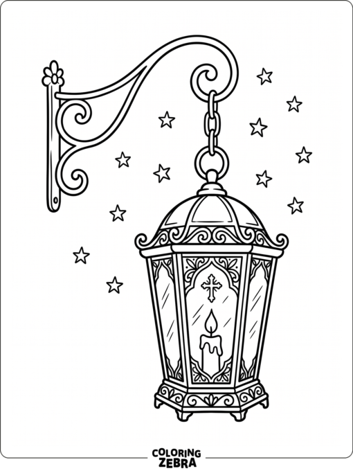 Decorative lantern with stars