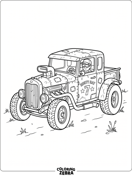 Rustic rat rod with patched panels and pipes