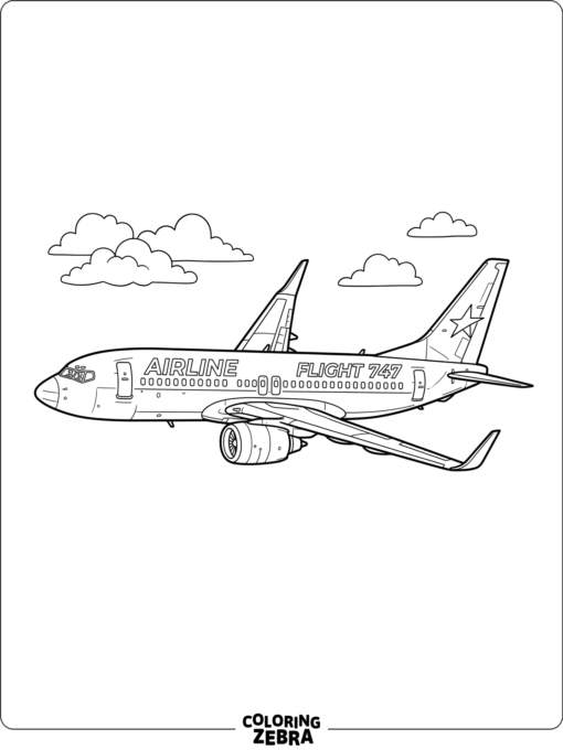 Realistic passenger airplane side view