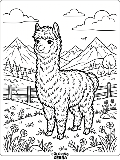 A realistic alpaca standing in a pasture