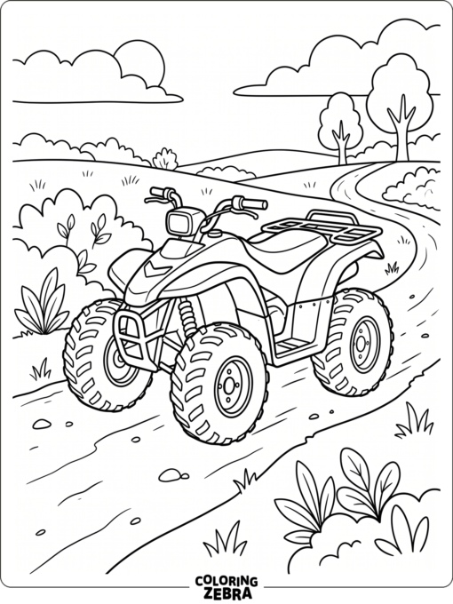Detailed ATV on a Dirt Path