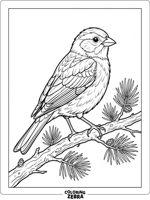 A realistic bird perched on a branch
