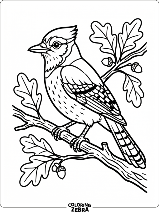 A realistic blue jay perched on a branch