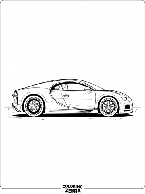 A realistic Bugatti shown in a clean side profile