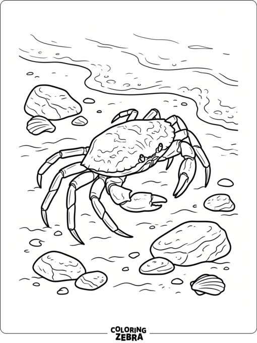 A realistic crab with a textured shell