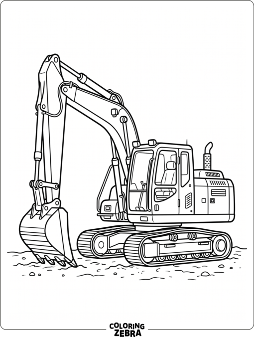 A realistic excavator with a long arm and clean lines