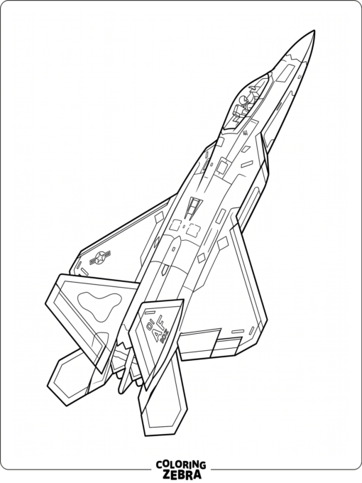 A detailed fighter jet angled upward in flight