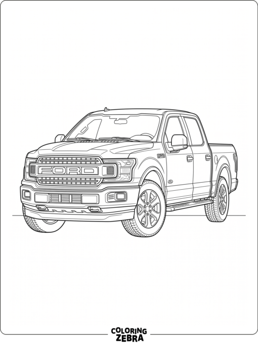 A detailed Ford truck with a plain background
