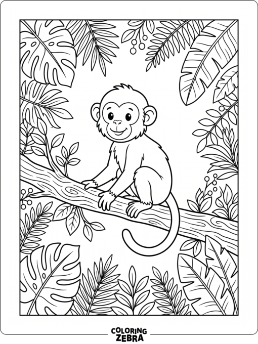A detailed monkey sitting on a branch