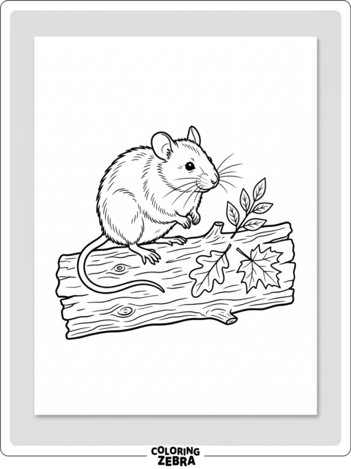 A realistic mouse perched on a log