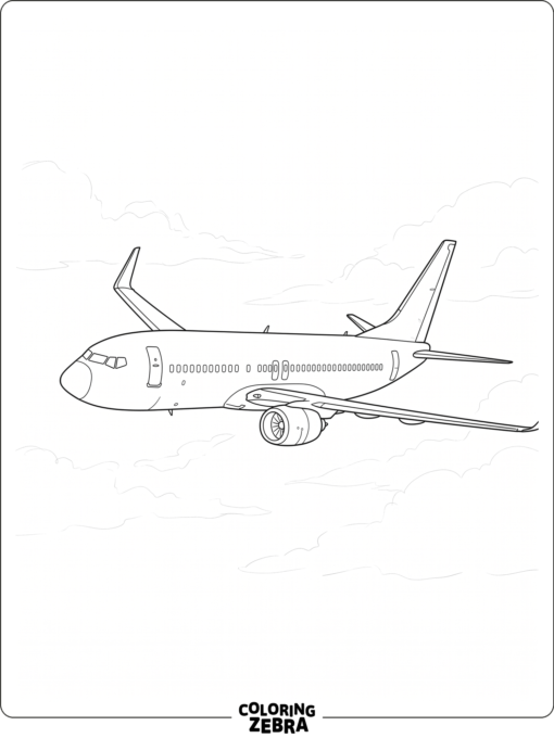 Realistic passenger jet in the clouds