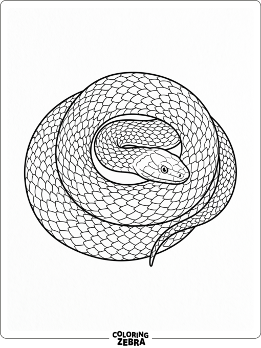 A realistic snake with layered scales and a curled body