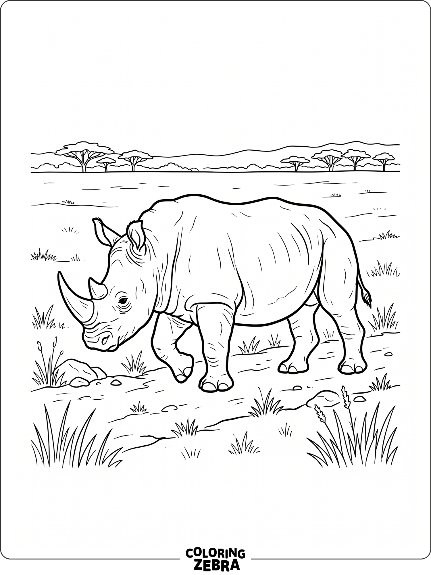 25 Free Rhino Coloring Pages - Printable PDF Sheets