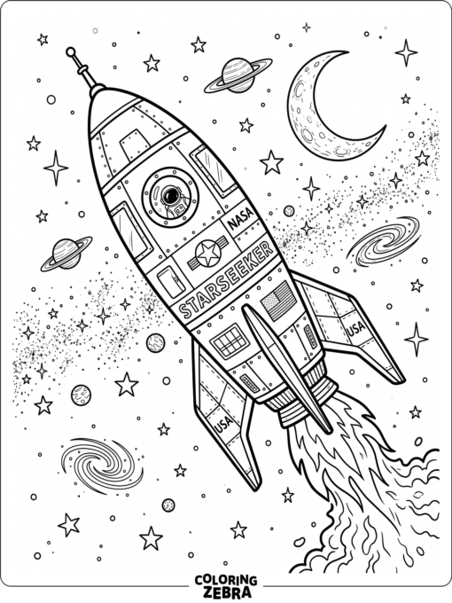 A detailed rocket with panels and window sections