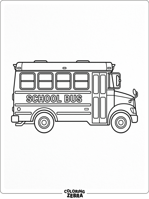 A realistic school bus in side view