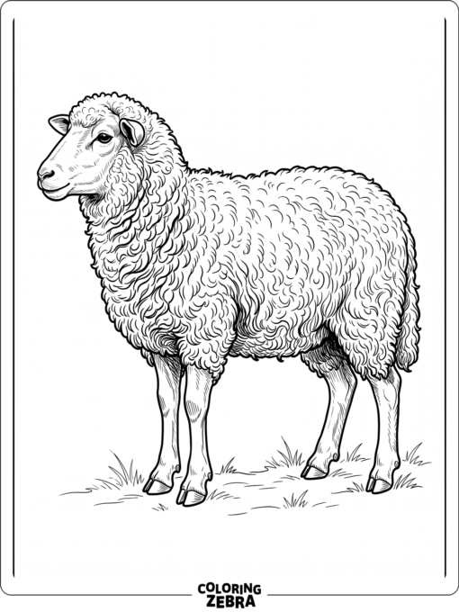 A realistic sheep standing in profile