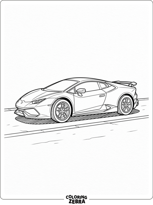 A realistic supercar parked on a road