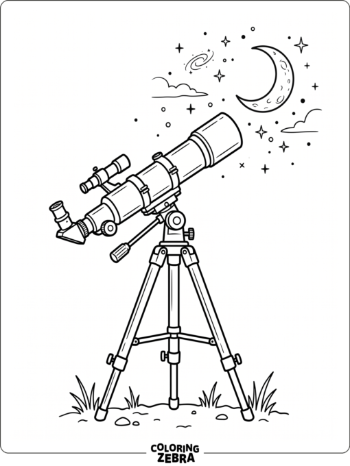 Un telescopio refractor apuntando a las estrellas
