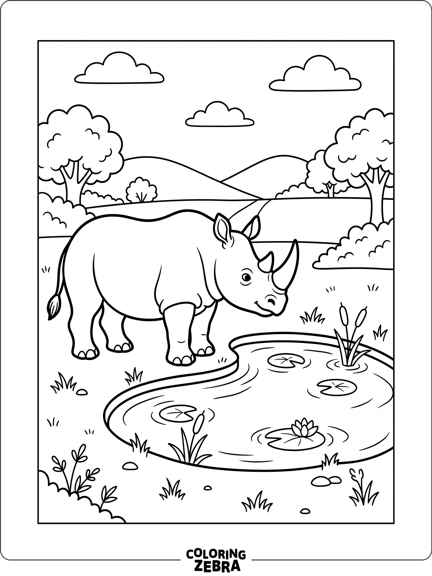 25 Free Rhino Coloring Pages - Printable PDF Sheets