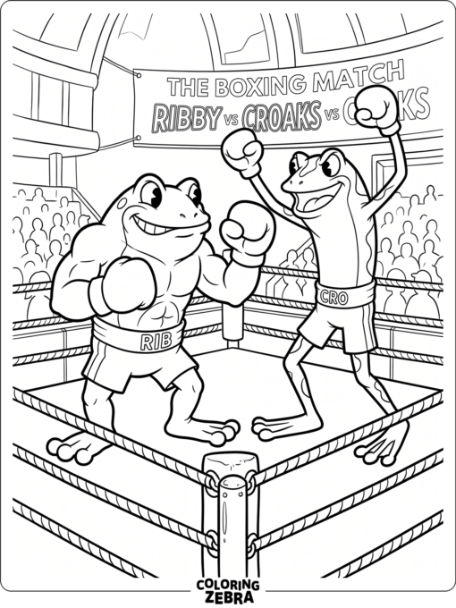 Ribby and Croaks in a boxing ring