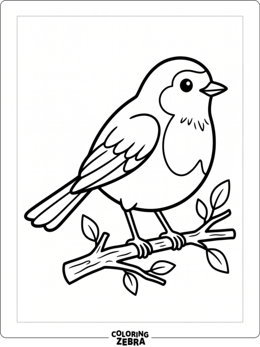 A clean robin outline with simple wings and tail