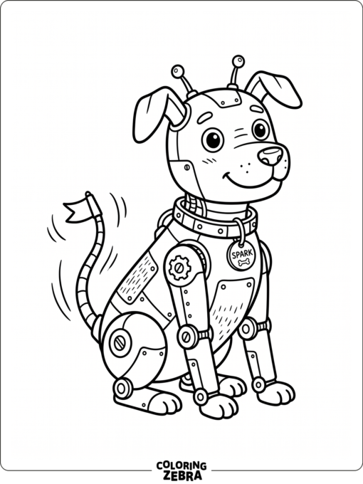 Robot dog with a wagging tail