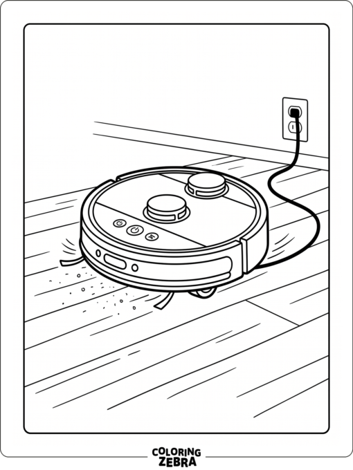 Robot vacuum rolling across the floor