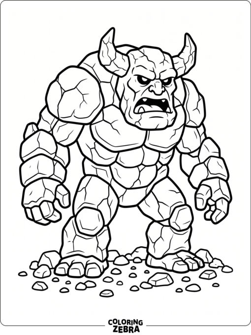 A rock monster with cracked boulders