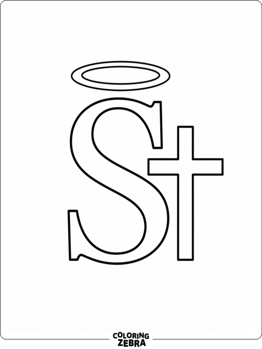 A simple S with a halo and cross