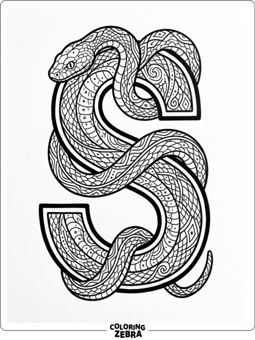 The letter S formed by a snake