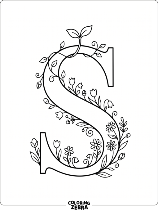 A spring S with flowers and a sprout