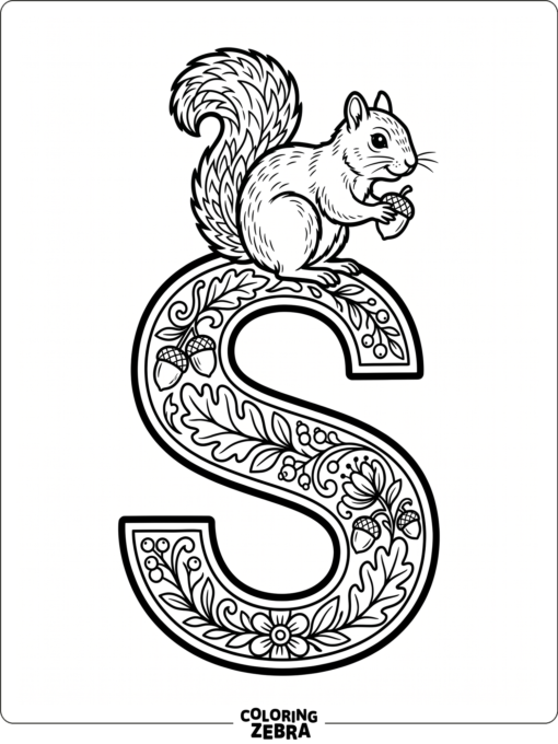 The letter S with a squirrel on it